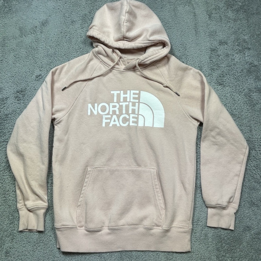 The North Face Hoodie Women's S Pink Pullover Half Dome Logo Fleece Outdoor Hike